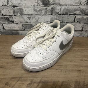 EUC Nike Court Vision Low White and Gray Women’s Sneakers Size 9.5